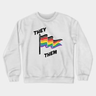 They/Them Pronouns Retro Banner Crewneck Sweatshirt